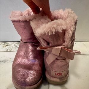 UGG Sparkly Pink Boots with Bow